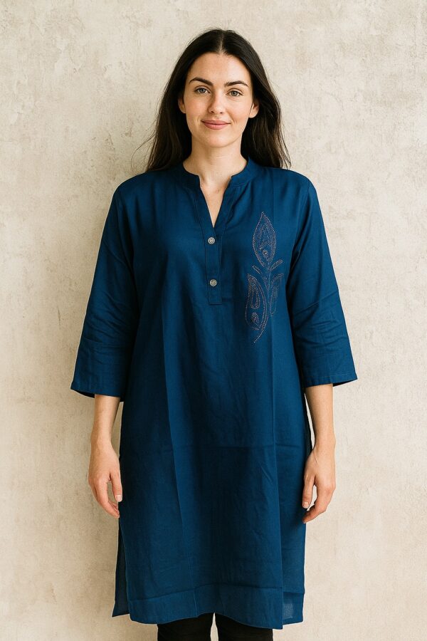 Deep Blue Minimalist Kurta